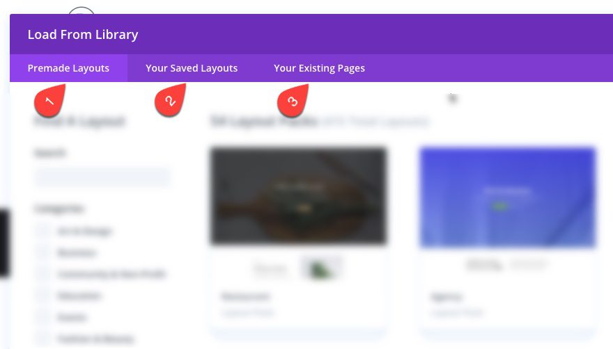 Cara Menggunakan Divi Theme Page Builder Untuk WordPress Anda 3 load from library Divi