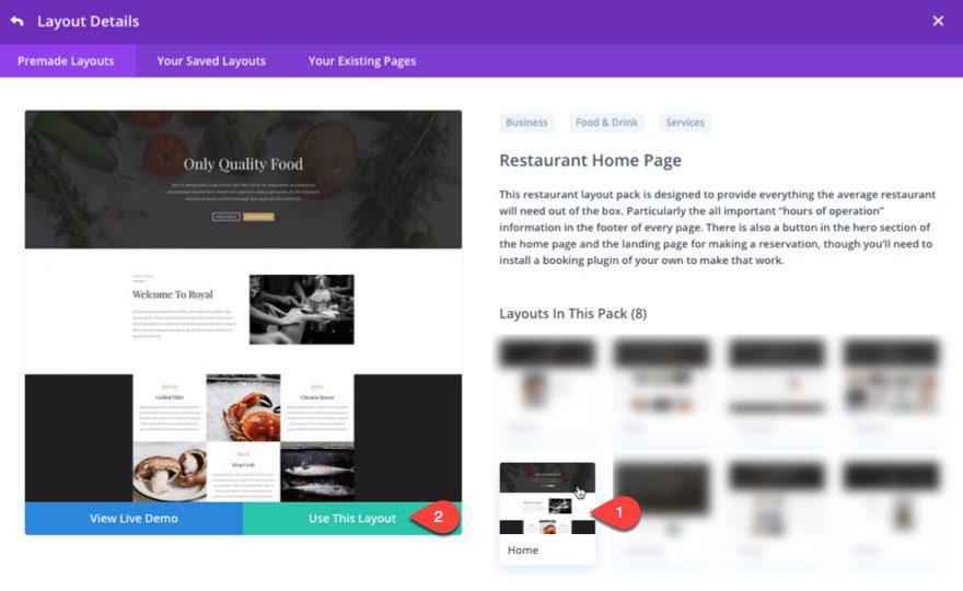 Cara Menggunakan Divi Theme Page Builder Untuk WordPress Anda 5 contoh Premade Layout Theme Divi