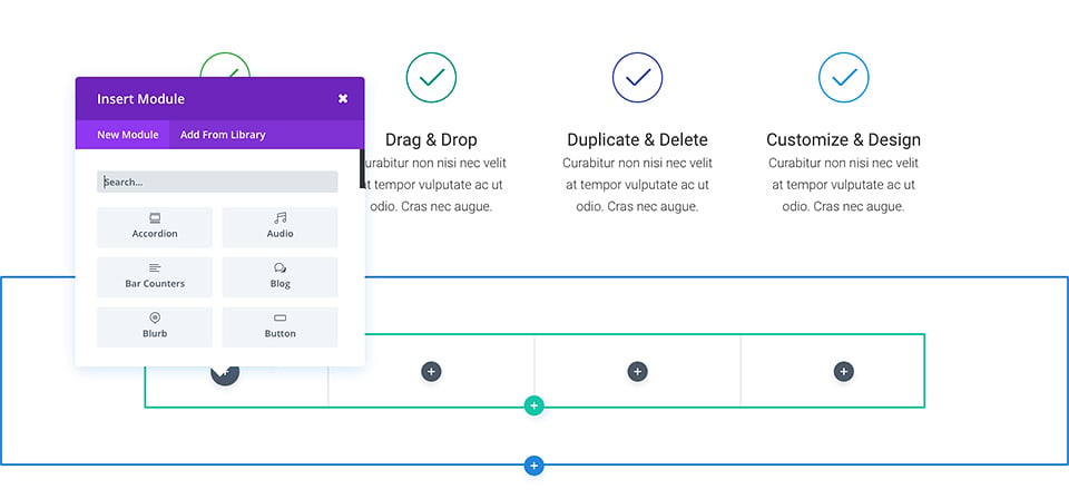 Divi modules and builder framework