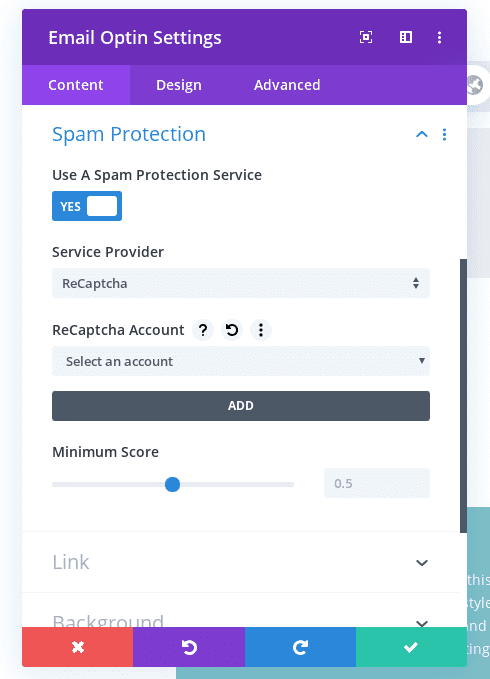 Spam Protection Settings