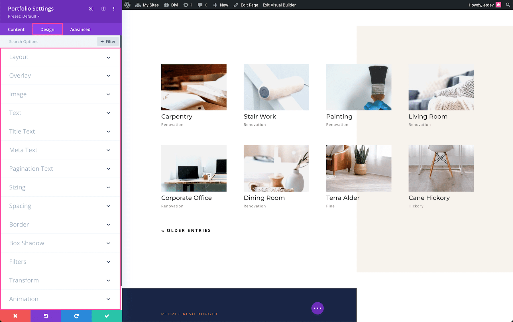 Divi Portfolio Module