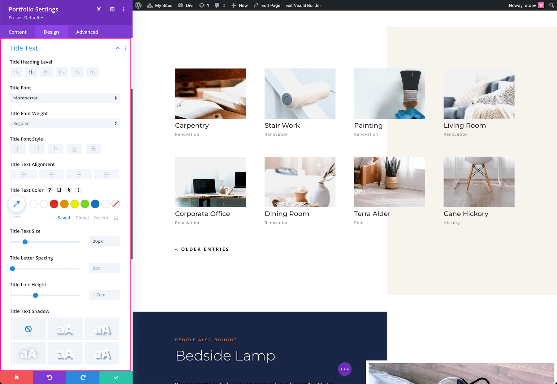 Divi Portfolio Module