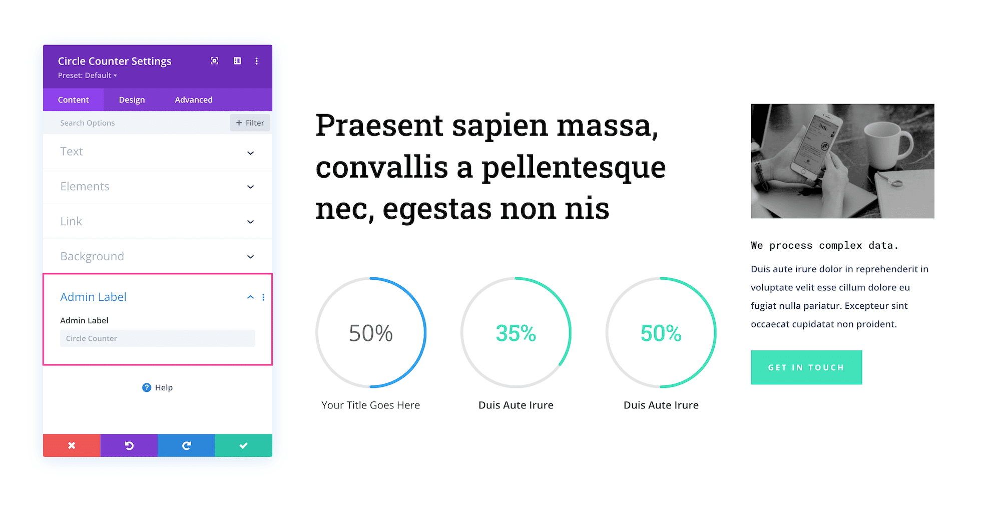 How to use the Divi Circle Counter Module