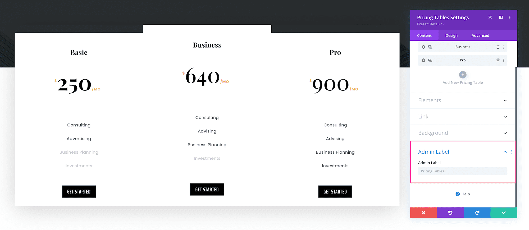 How to use the Divi Pricing Tables Module