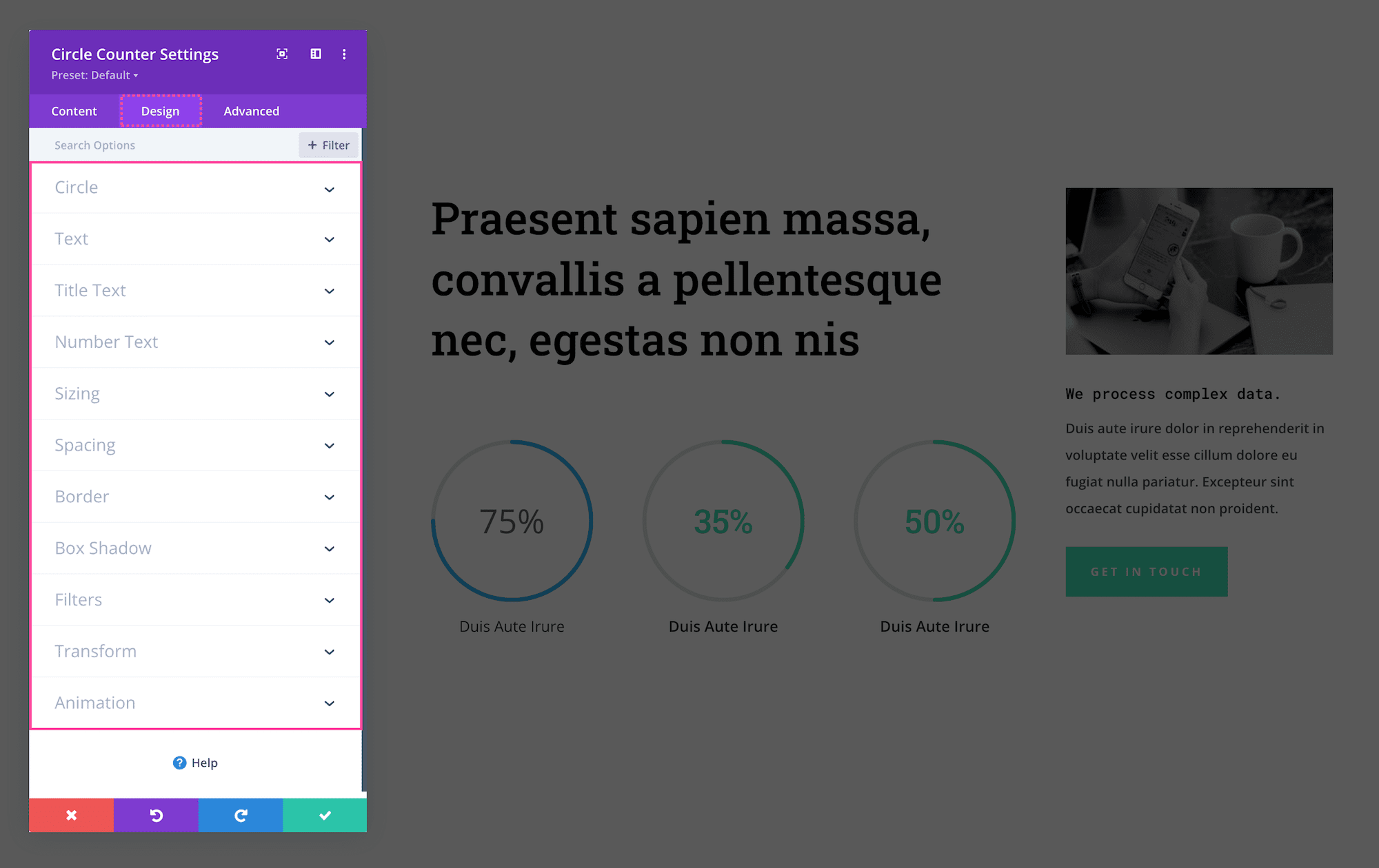 How to use the Divi Circle Counter Module