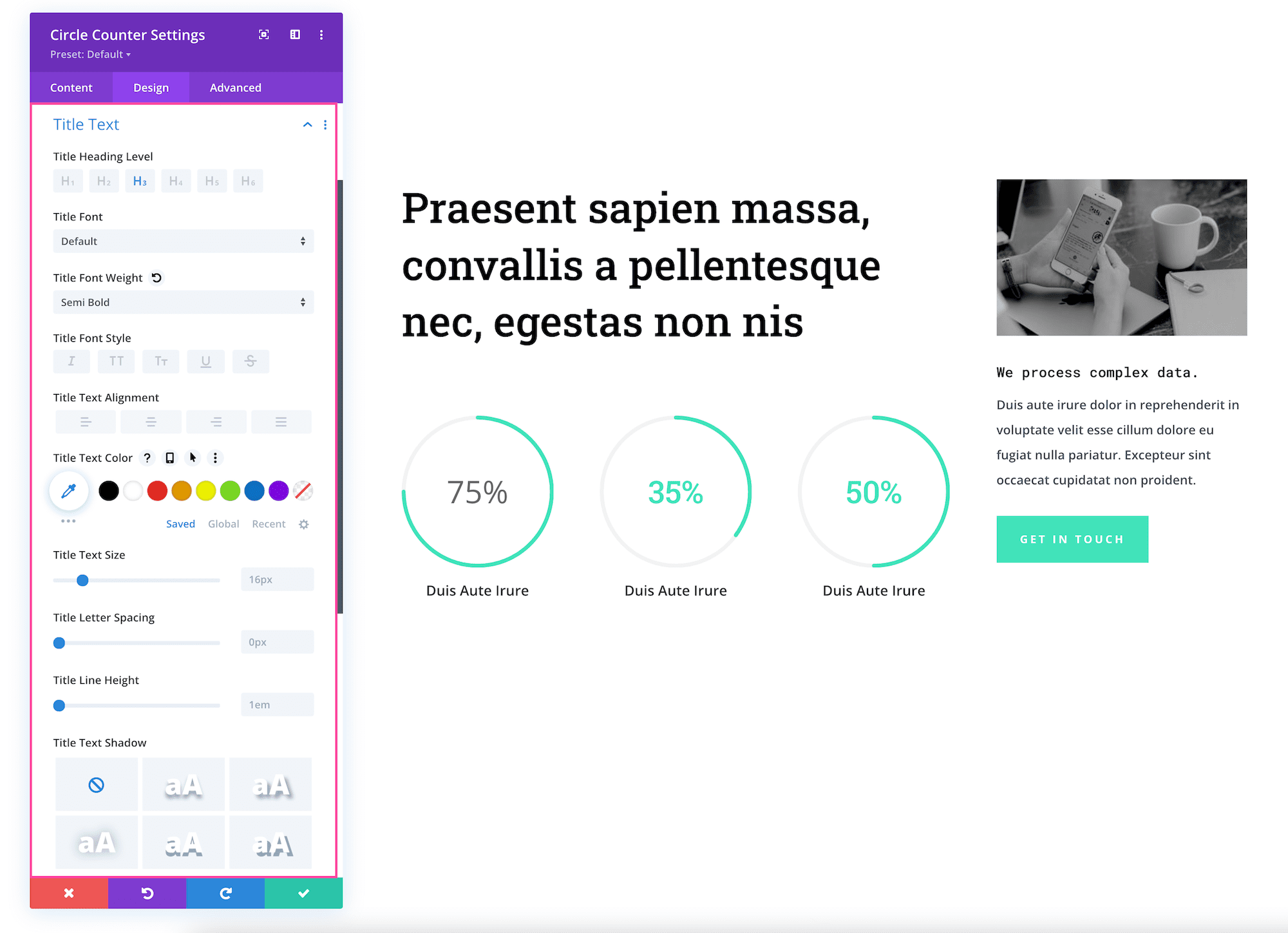 How to use the Divi Circle Counter Module