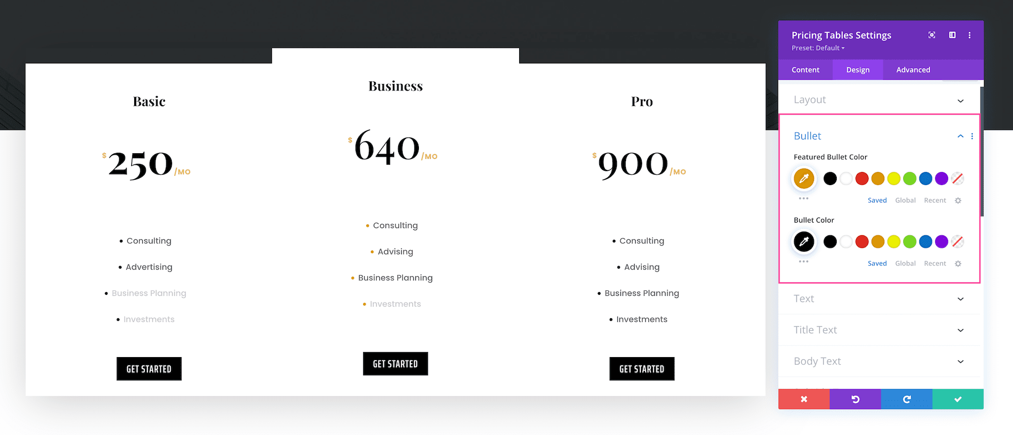 How to use the Divi Pricing Tables Module