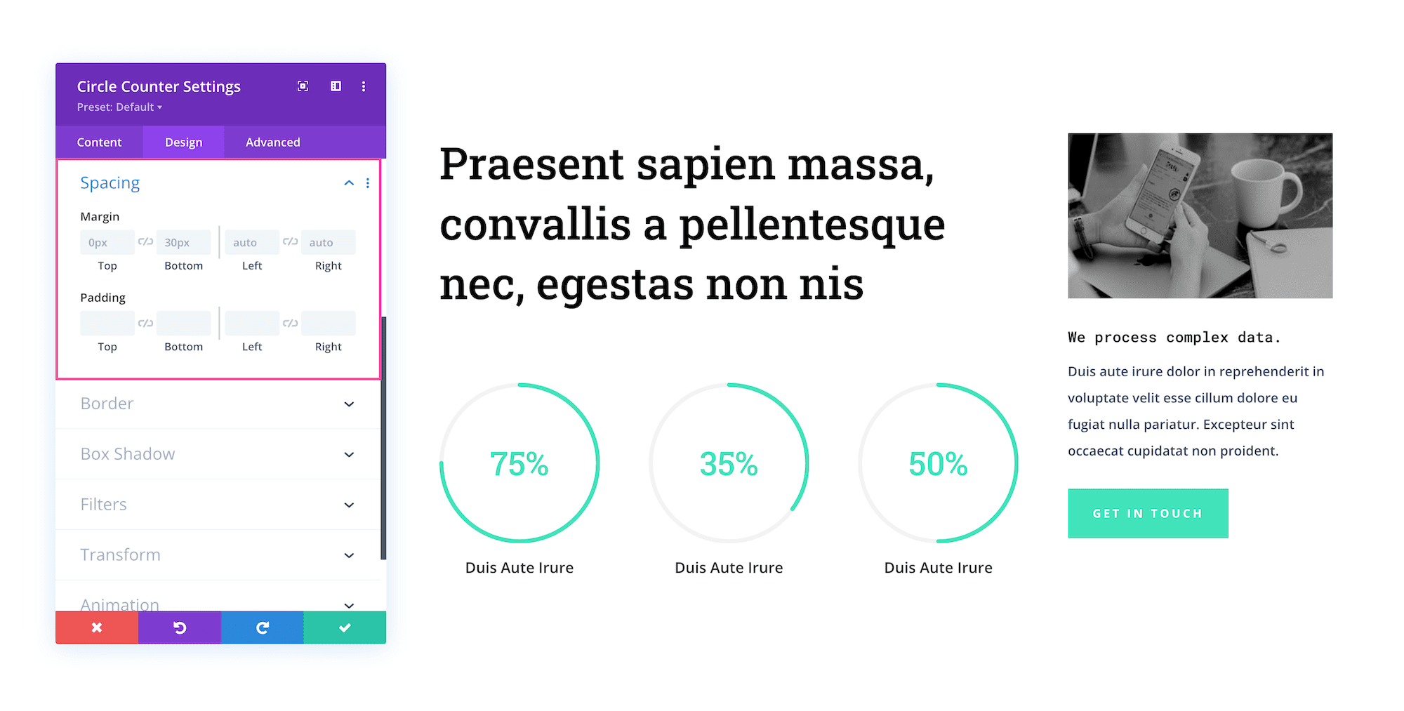 How to use the Divi Circle Counter Module