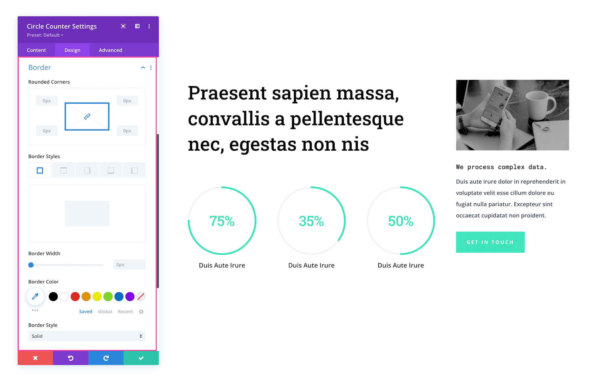 How to use the Divi Circle Counter Module