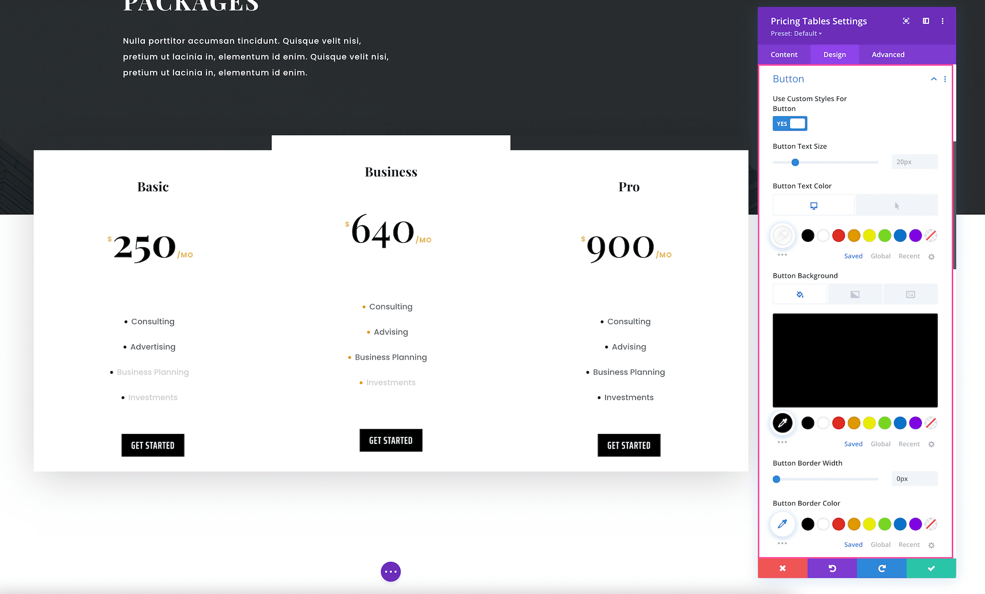 How to use the Divi Pricing Tables Module