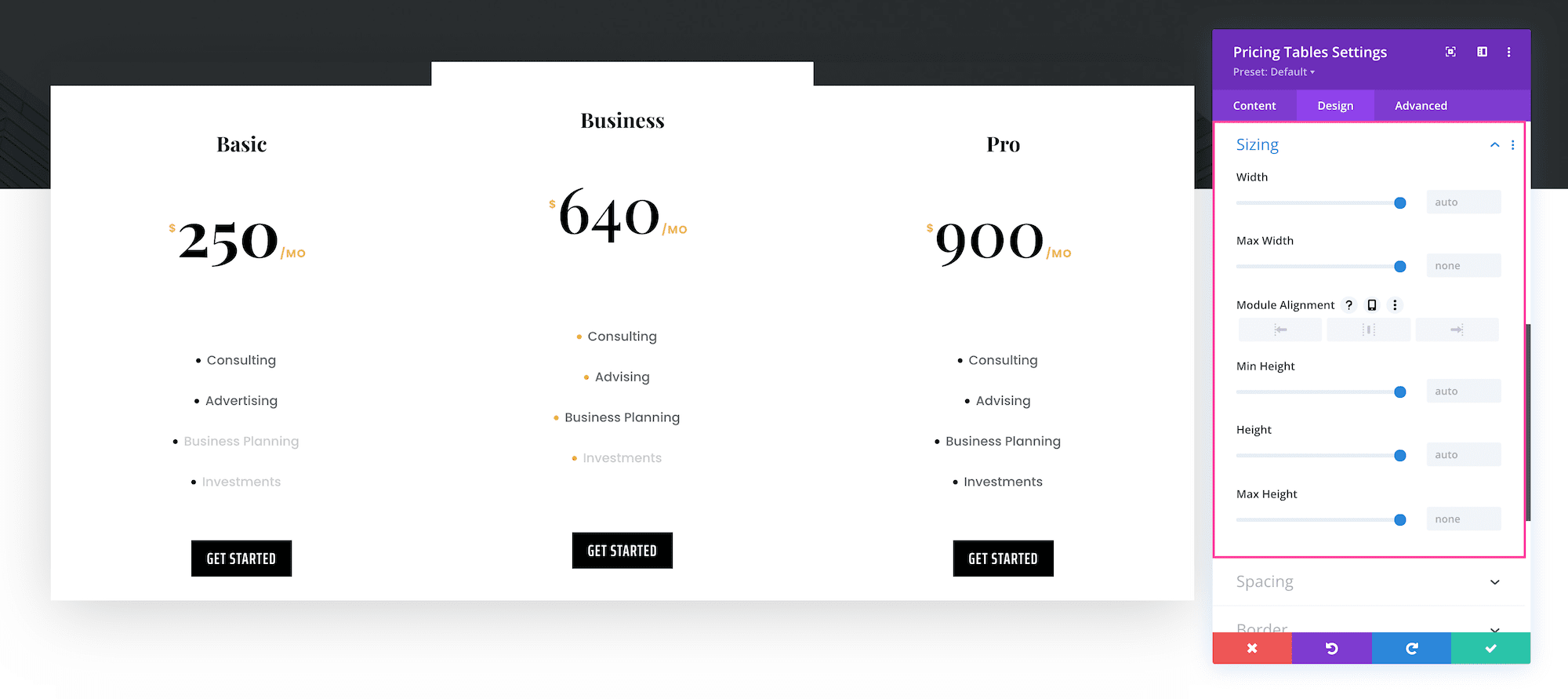 How to use the Divi Pricing Tables Module