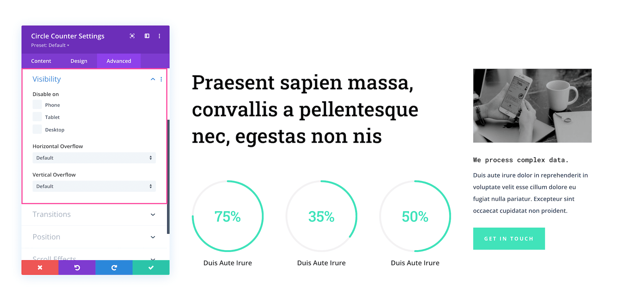 How to use the Divi Circle Counter Module