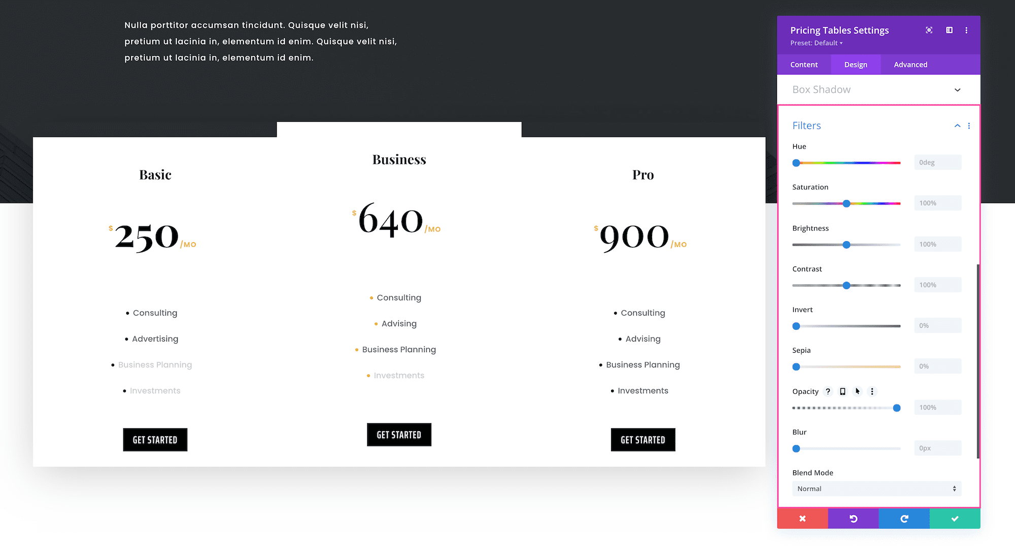 How to use the Divi Pricing Tables Module
