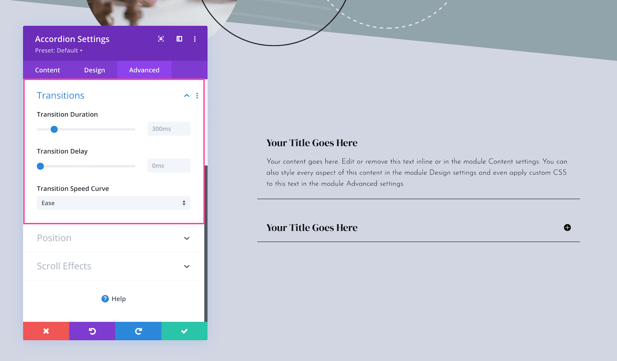 Divi Accordion Module