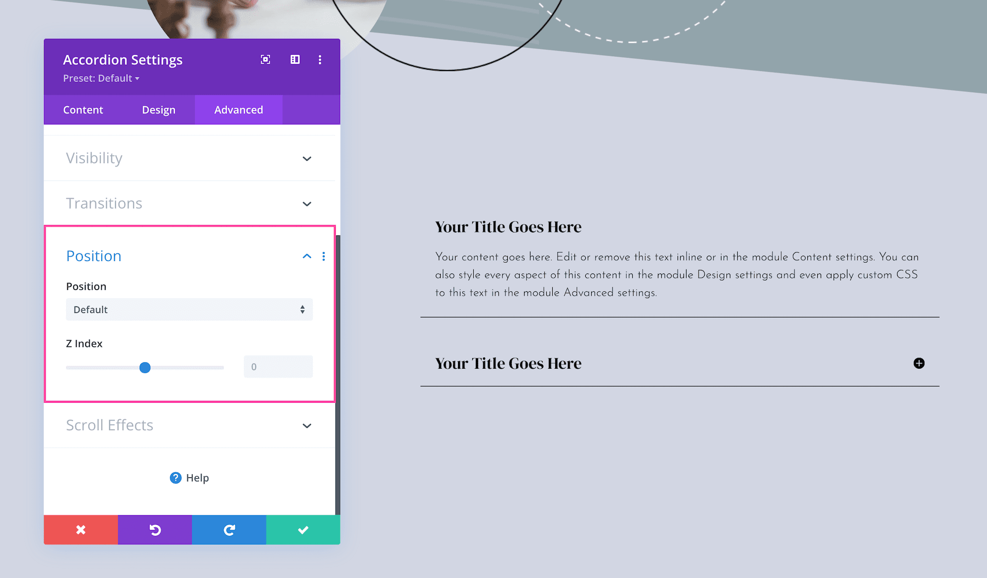 Divi Accordion Module