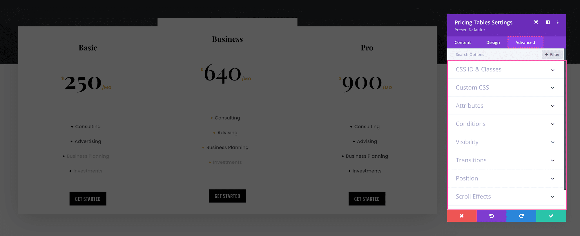 How to use the Divi Pricing Tables Module