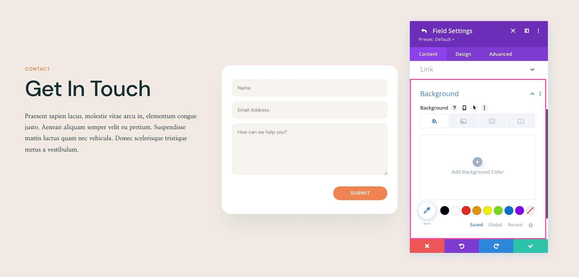 How to use the Divi Contact Form Module