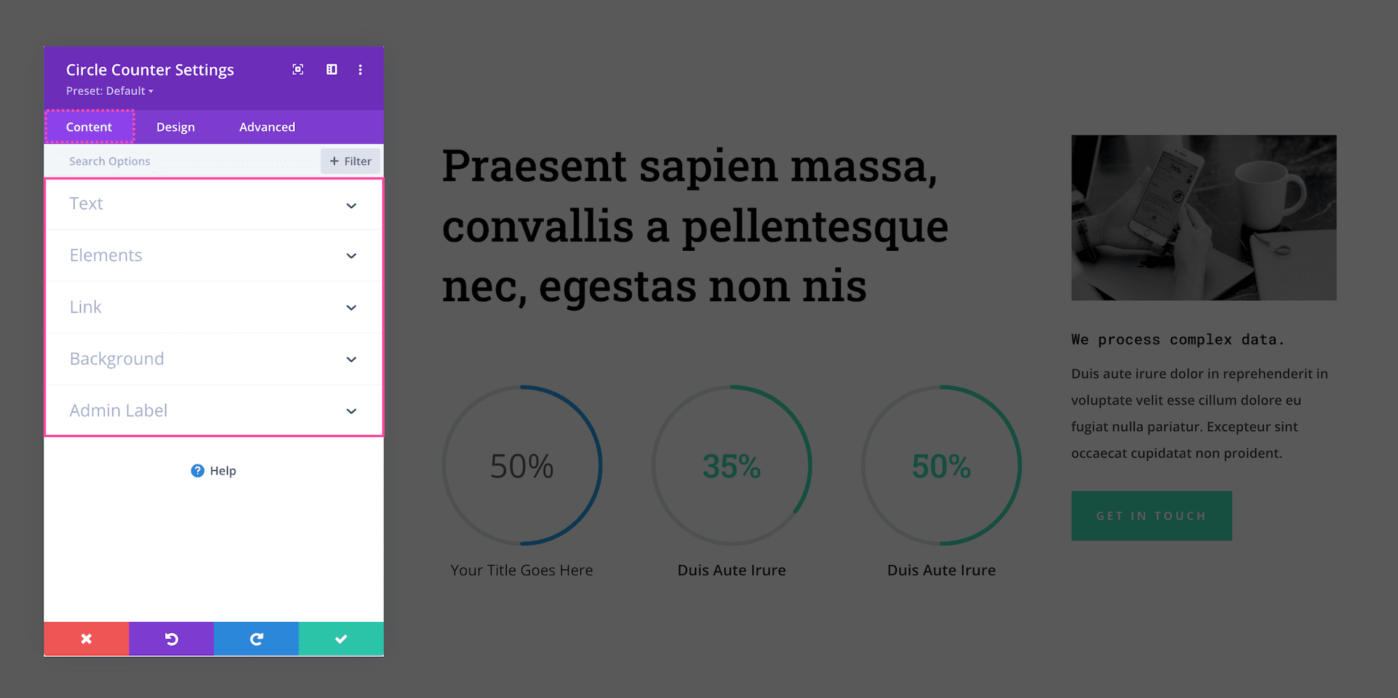 How to use the Divi Circle Counter Module