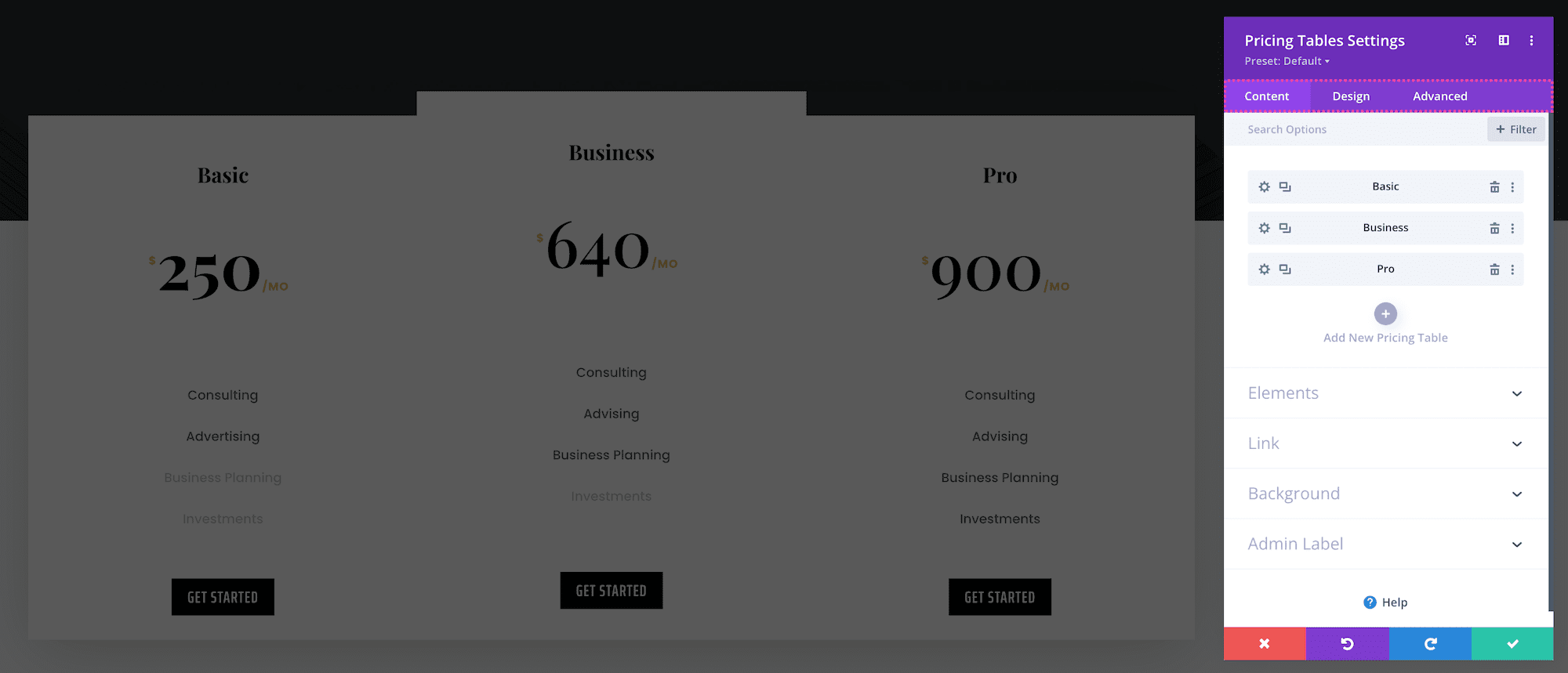 How to use the Divi Pricing Tables Module