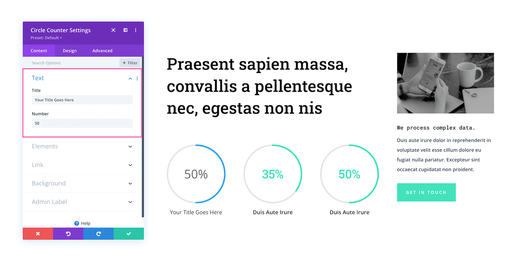 How to use the Divi Circle Counter Module