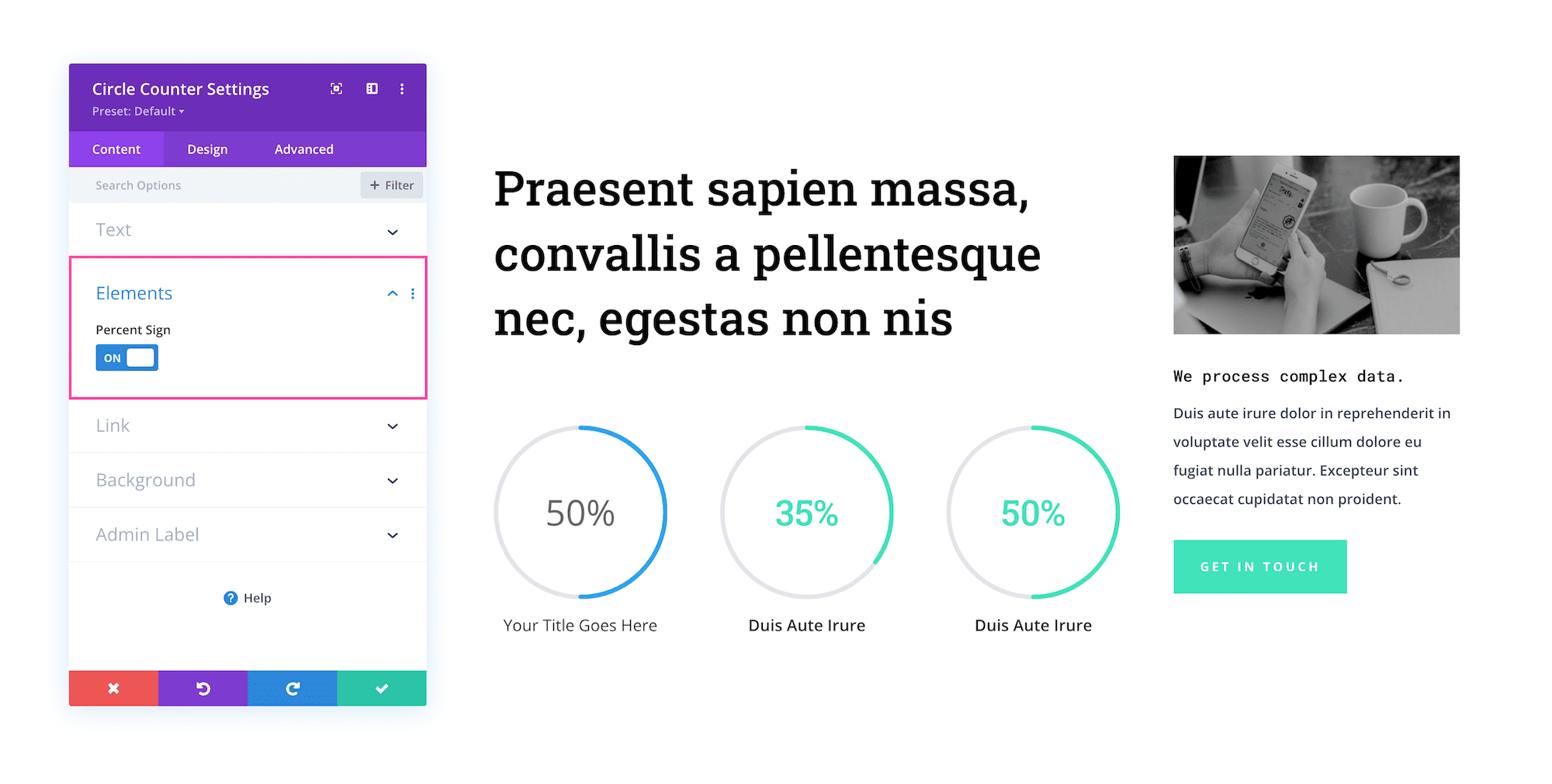 How to use the Divi Circle Counter Module