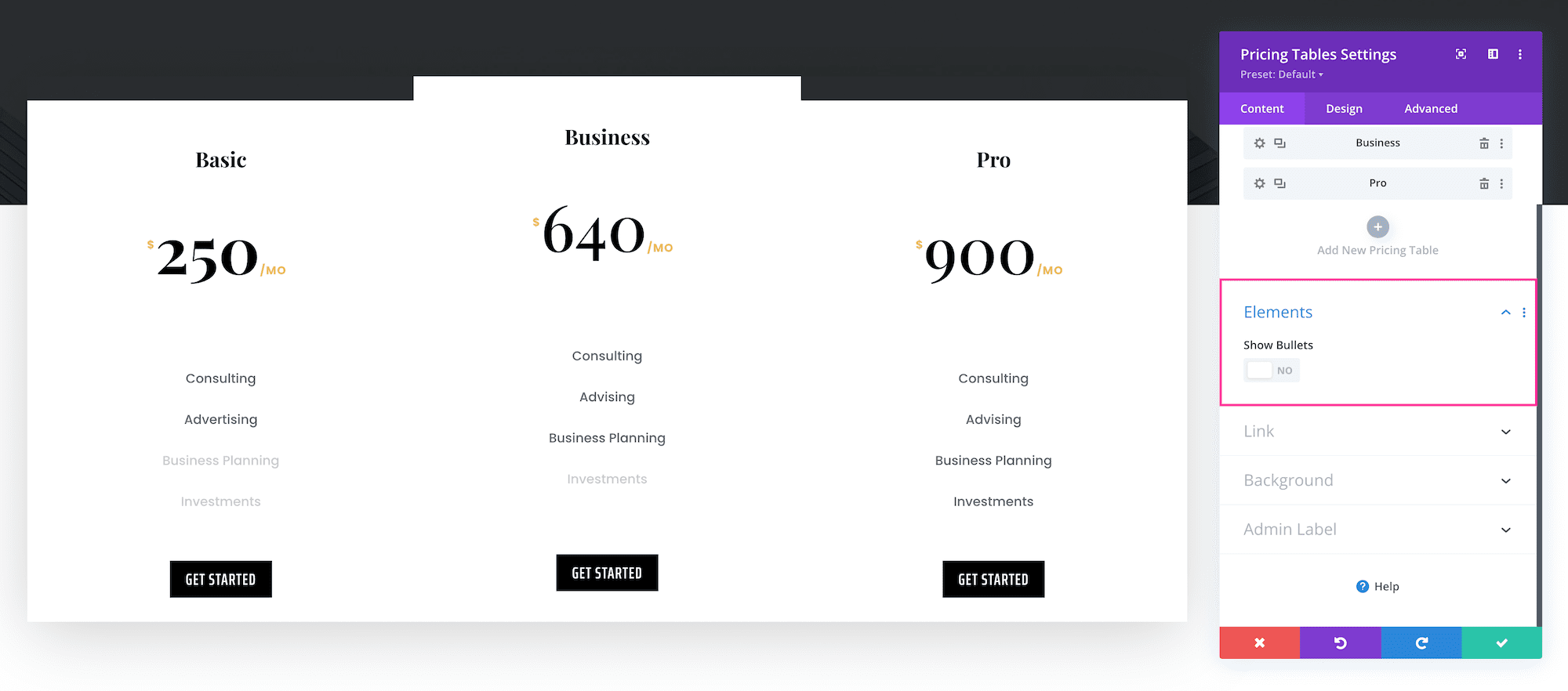 How to use the Divi Pricing Tables Module