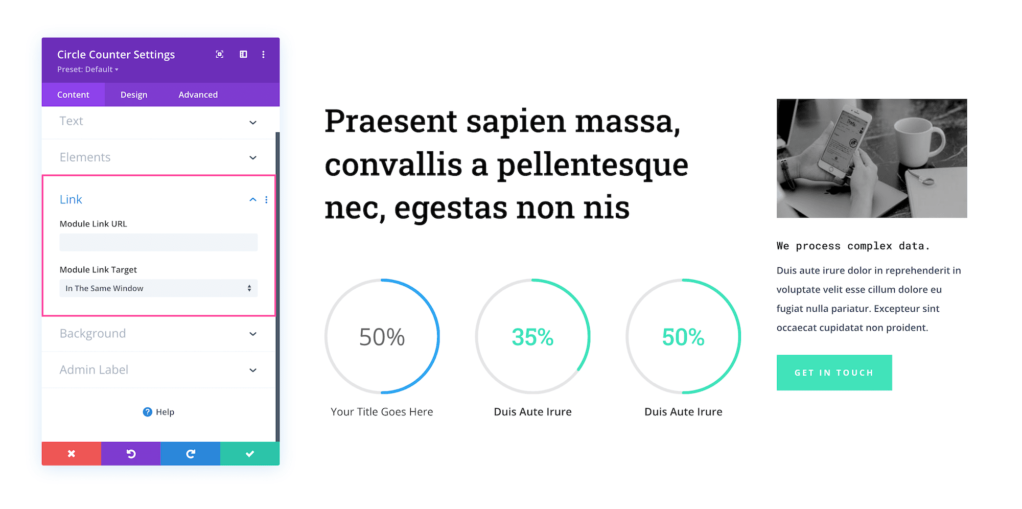 How to use the Divi Circle Counter Module