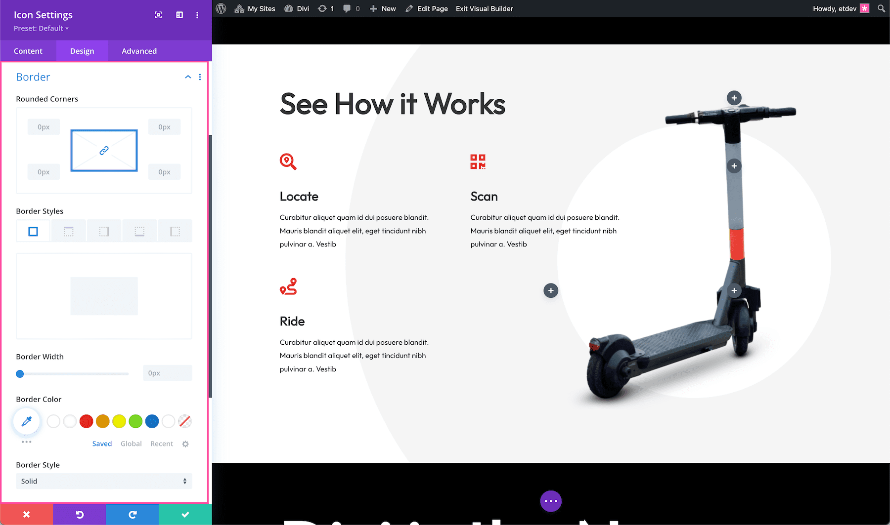 divi icon module