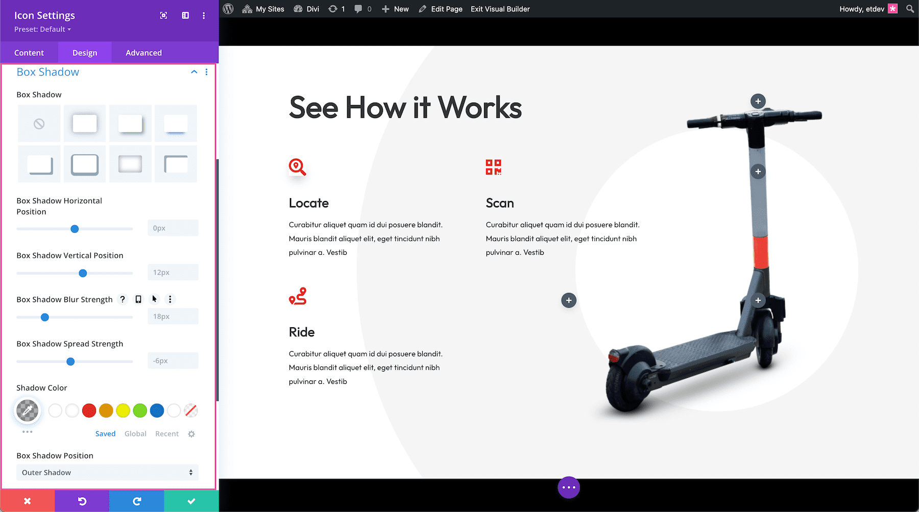 divi icon module