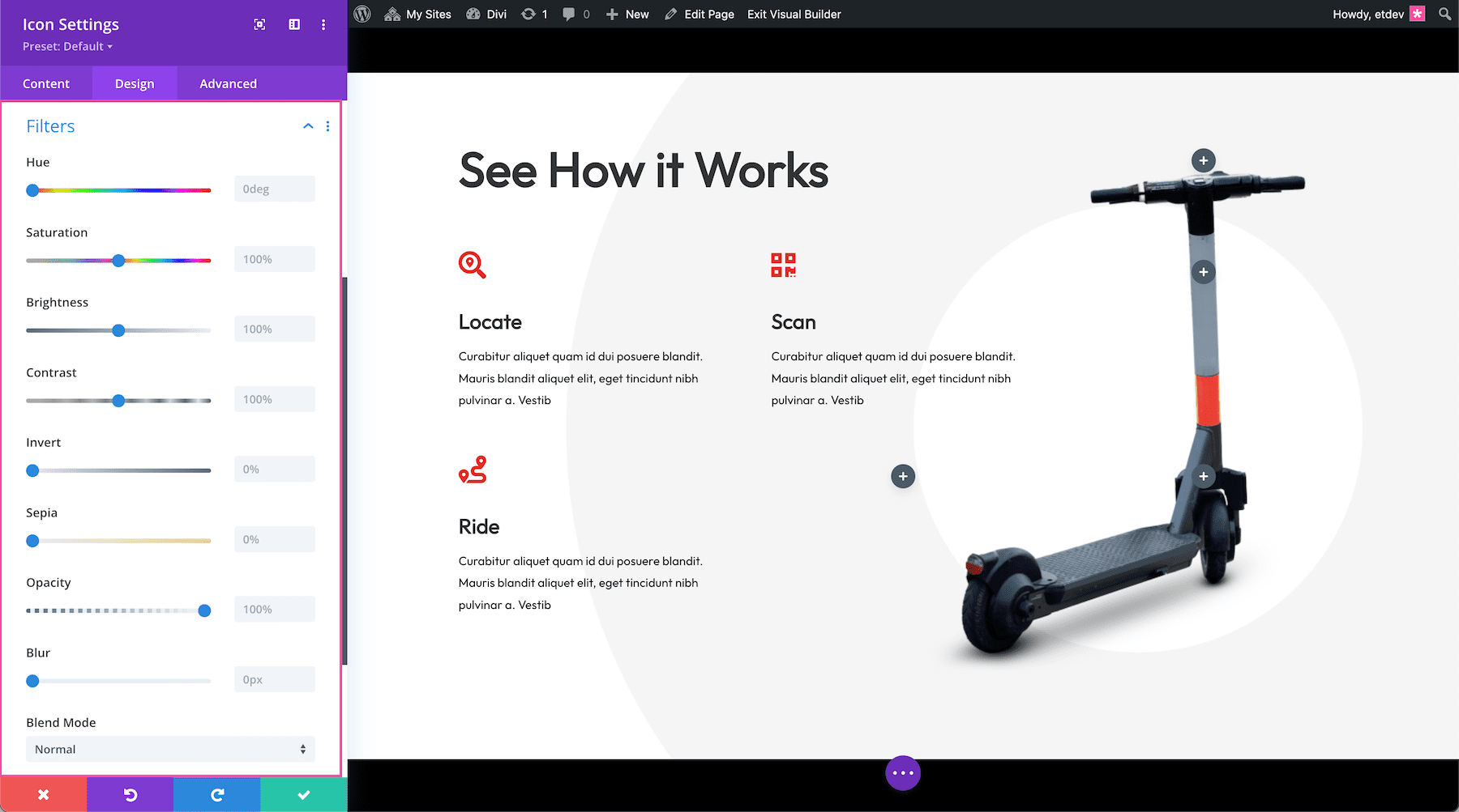 divi icon module