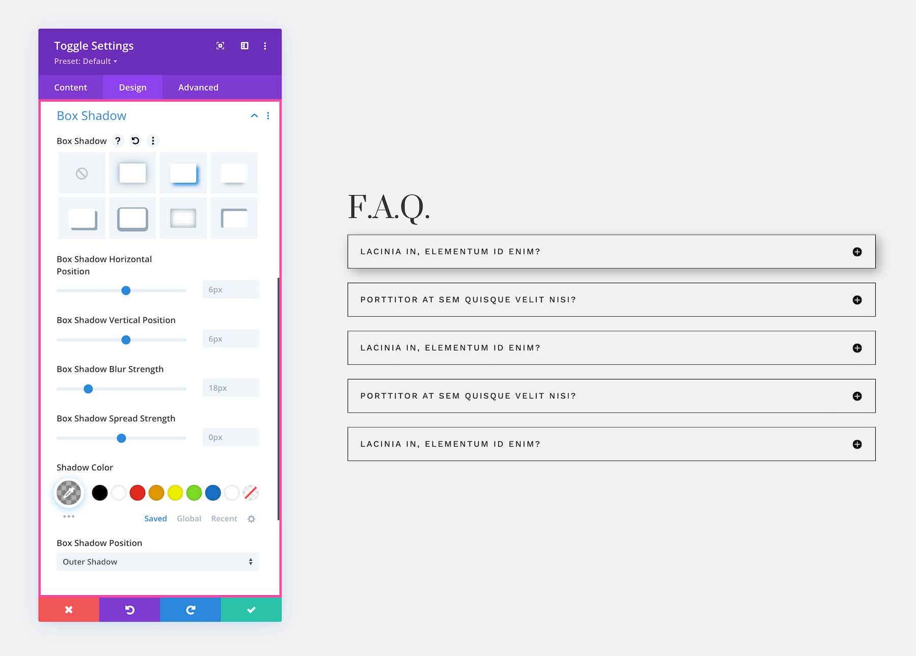 Divi Toggle Module