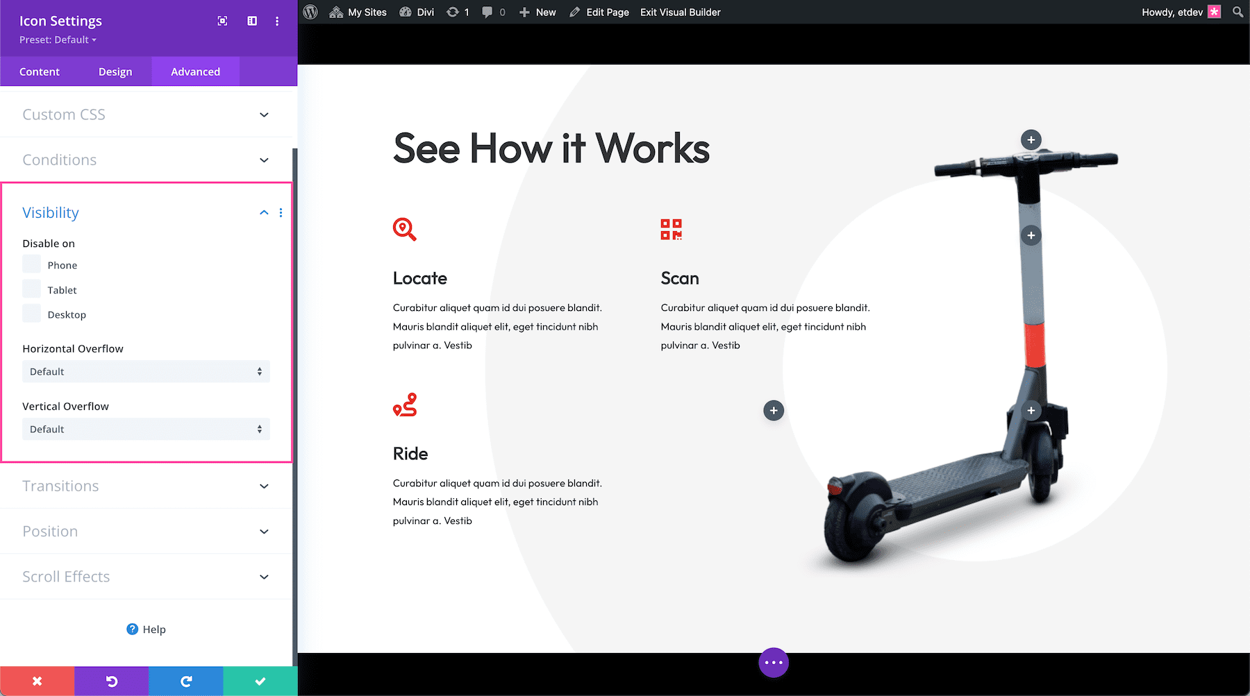 divi icon module