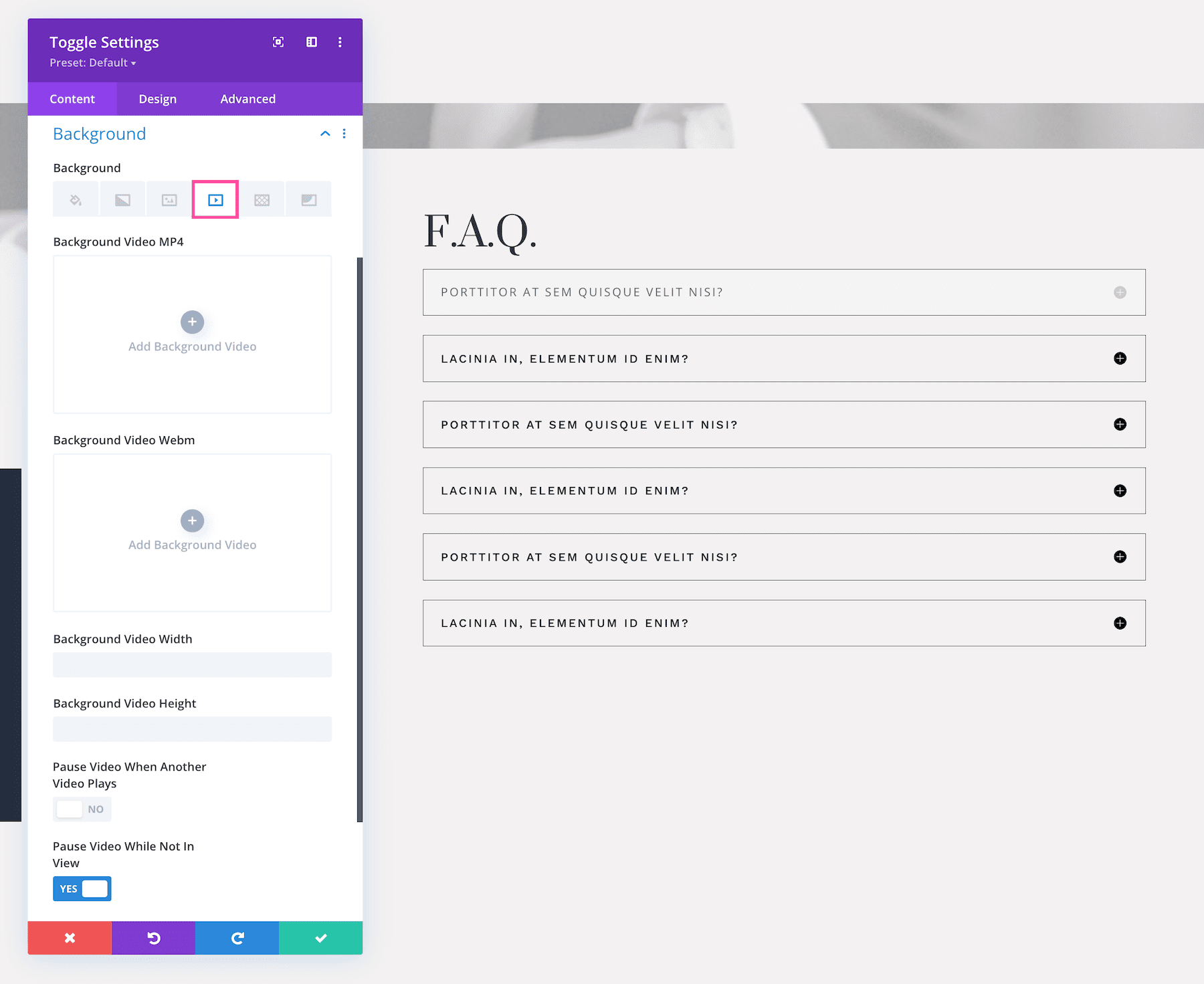 Divi Toggle Module