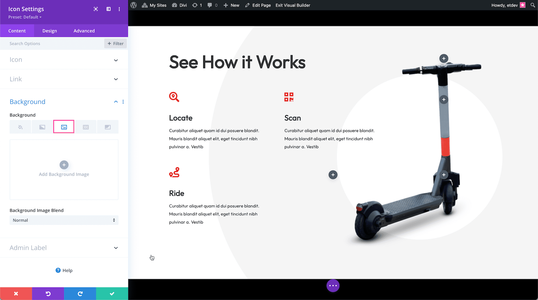 divi icon module