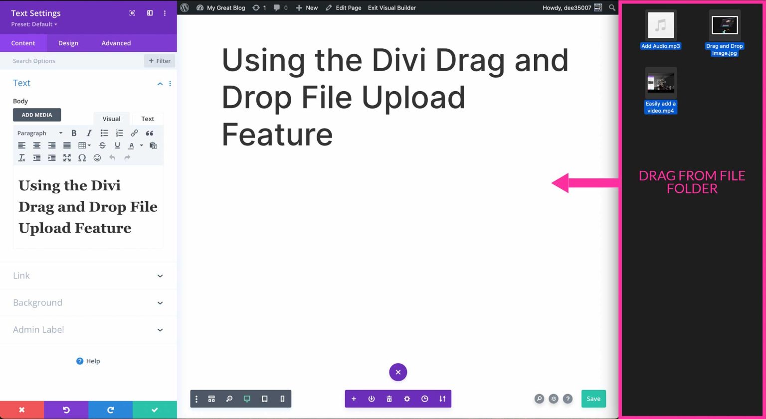 Using the Divi Drag and Drop File Upload Feature | Elegant Themes ...