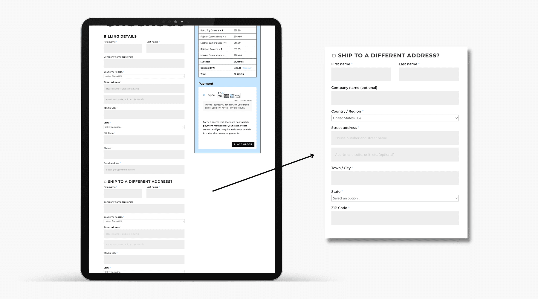 Divi Woo Checkout Shipping Module