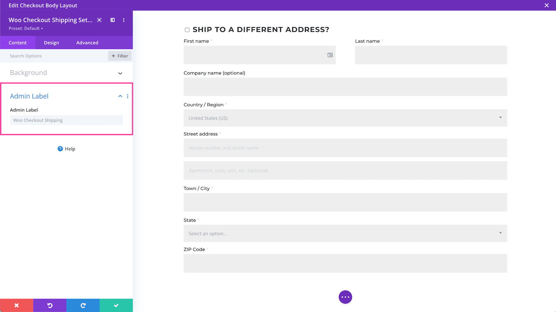 Divi Woo Checkout Shipping Module