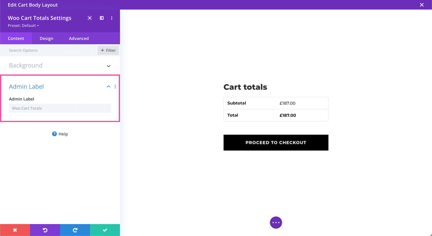 Divi Woo Cart Totals Module