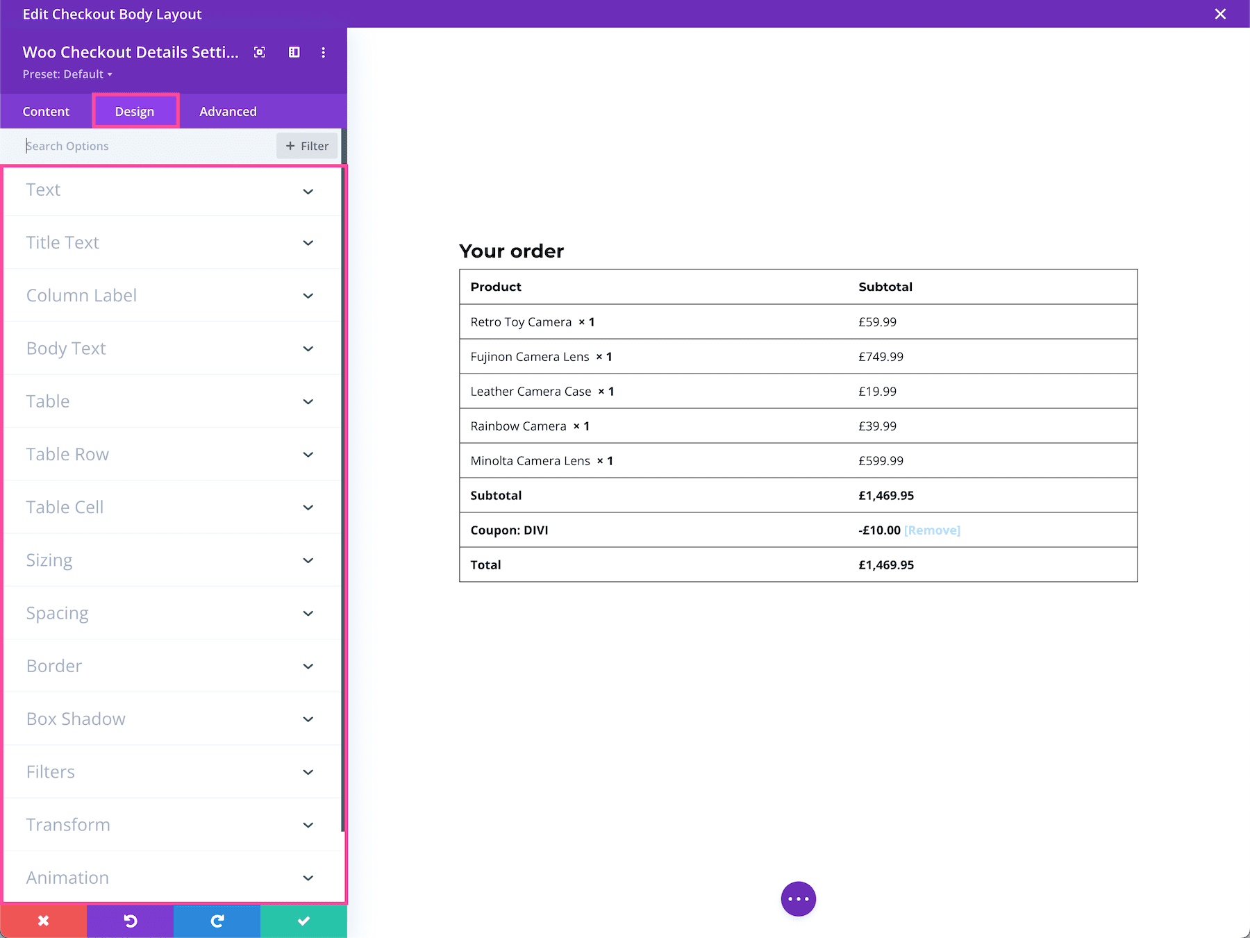 Divi Woo Checkout Details Module