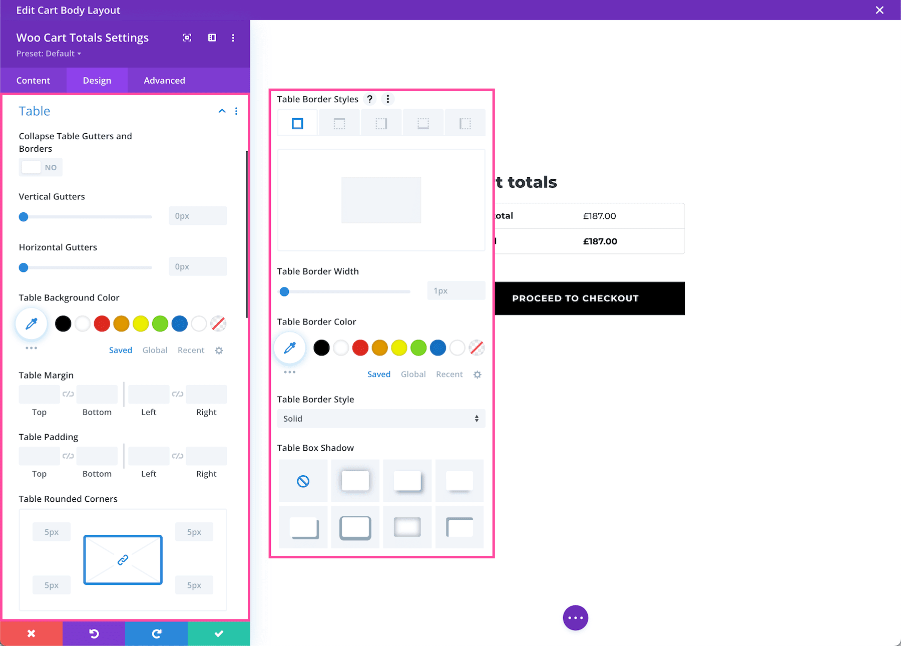 Divi Woo Cart Totals Module