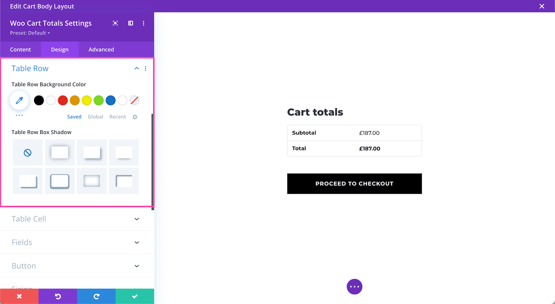 Divi Woo Cart Totals Module