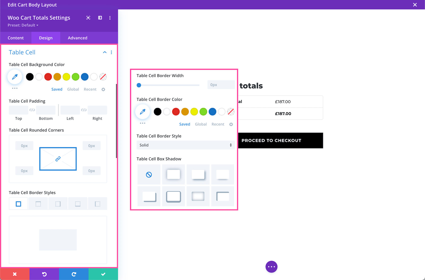 Divi Woo Cart Totals Module