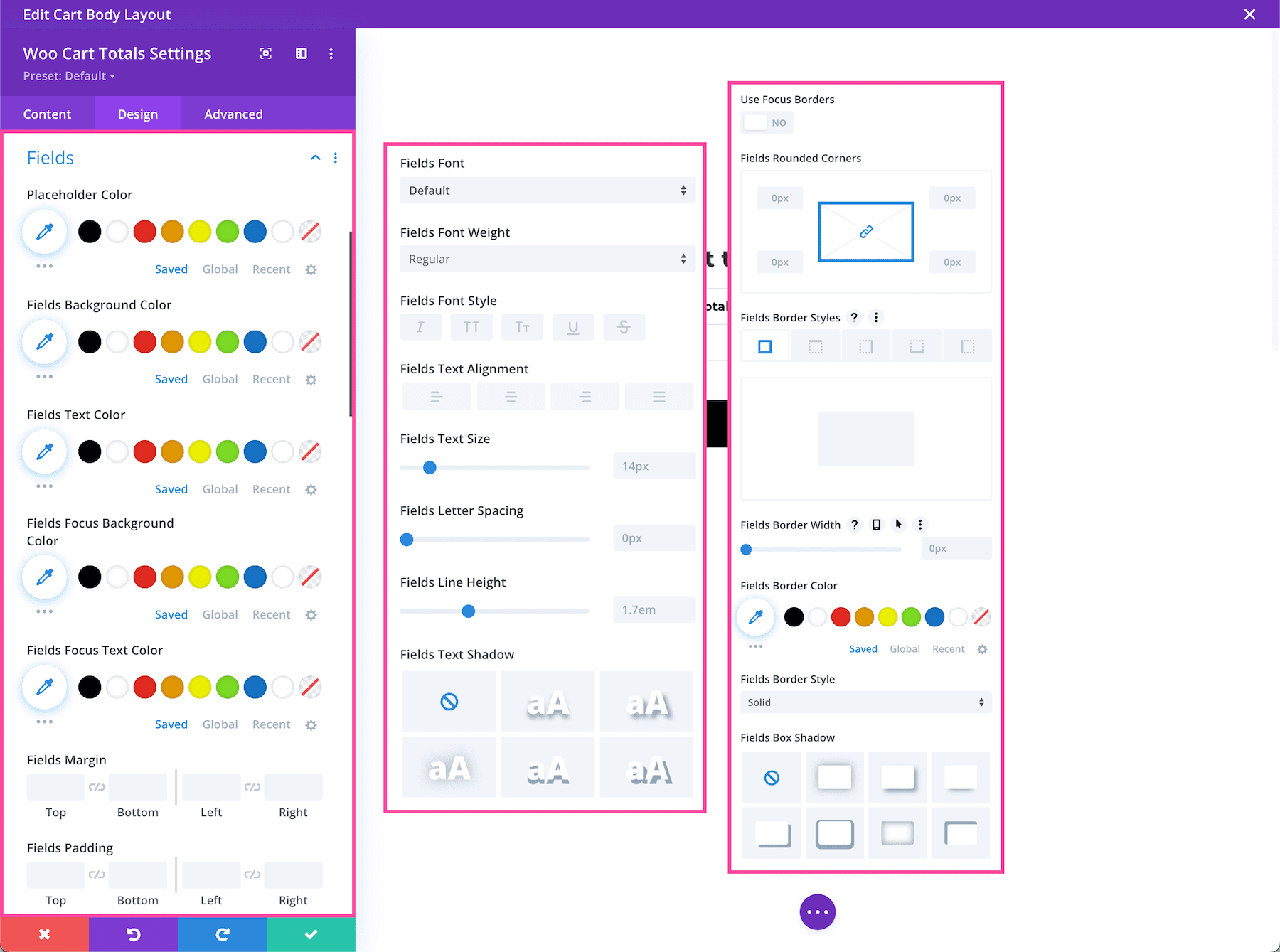 Divi Woo Cart Totals Module