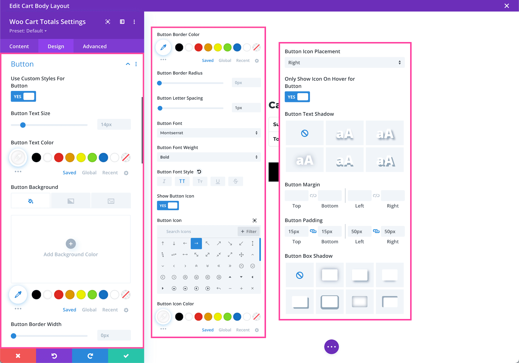 Divi Woo Cart Totals Module