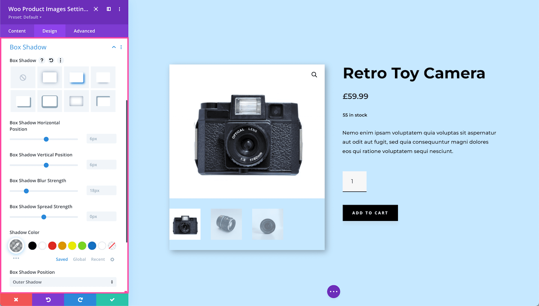 Divi Woo Product Images Module