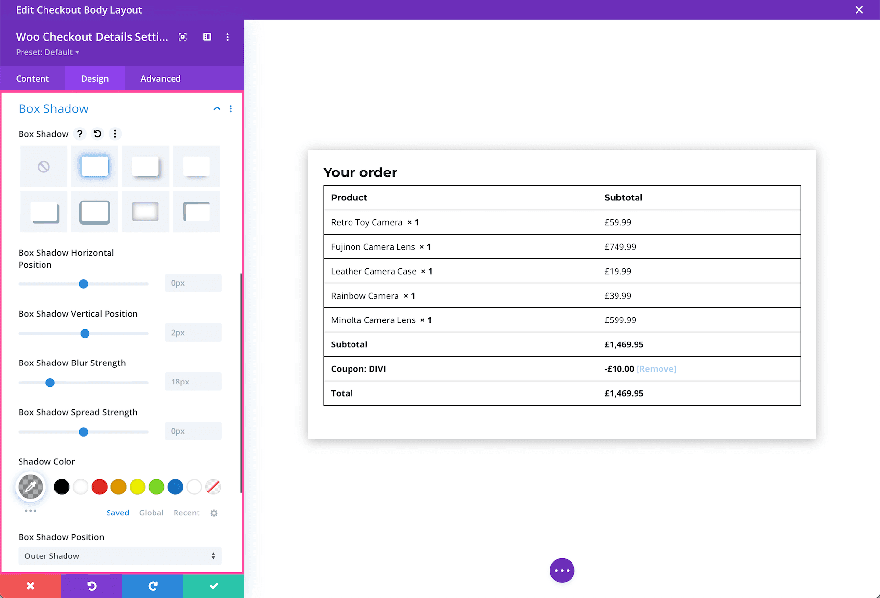 Divi Woo Checkout Details Module