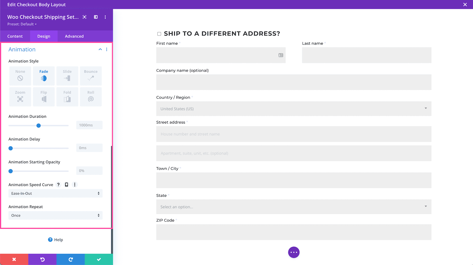 Divi Woo Checkout Shipping Module