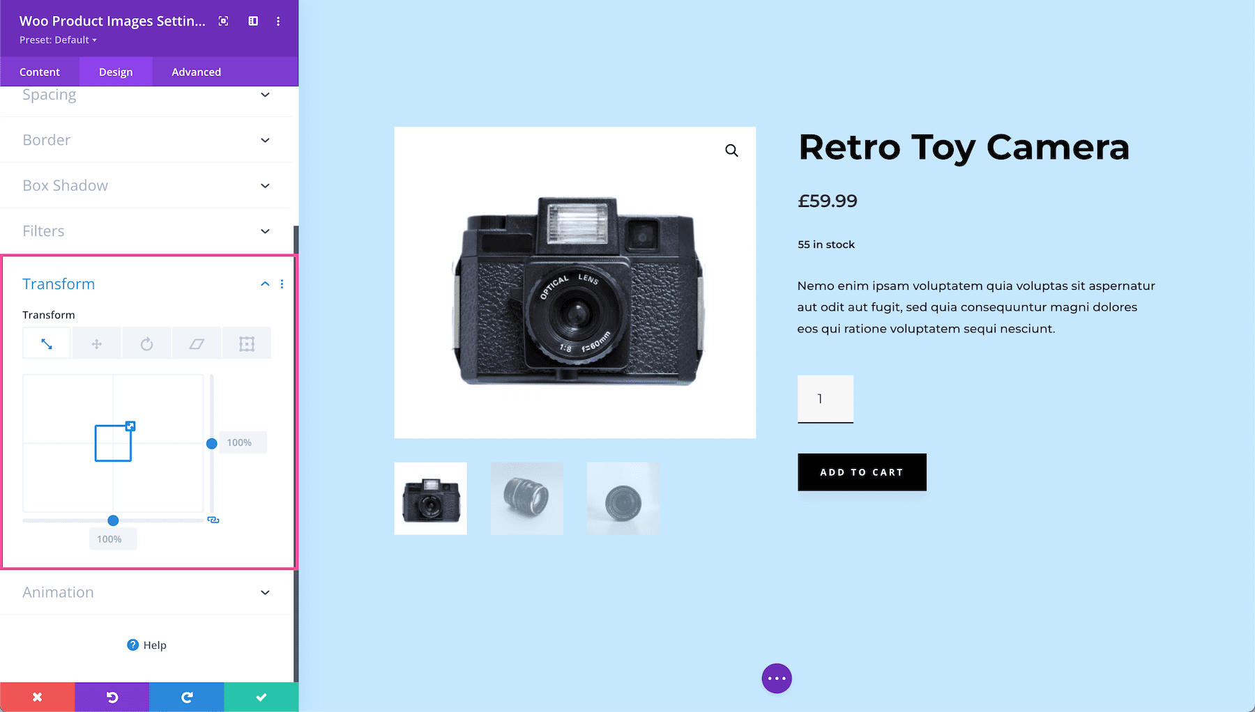 Divi Woo Product Images Module