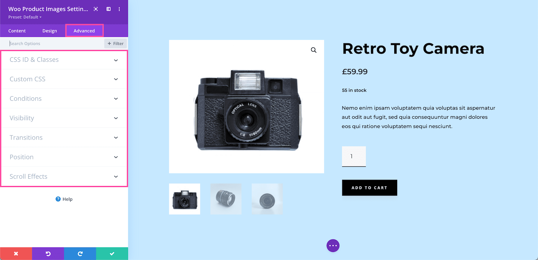 Divi Woo Product Images Module