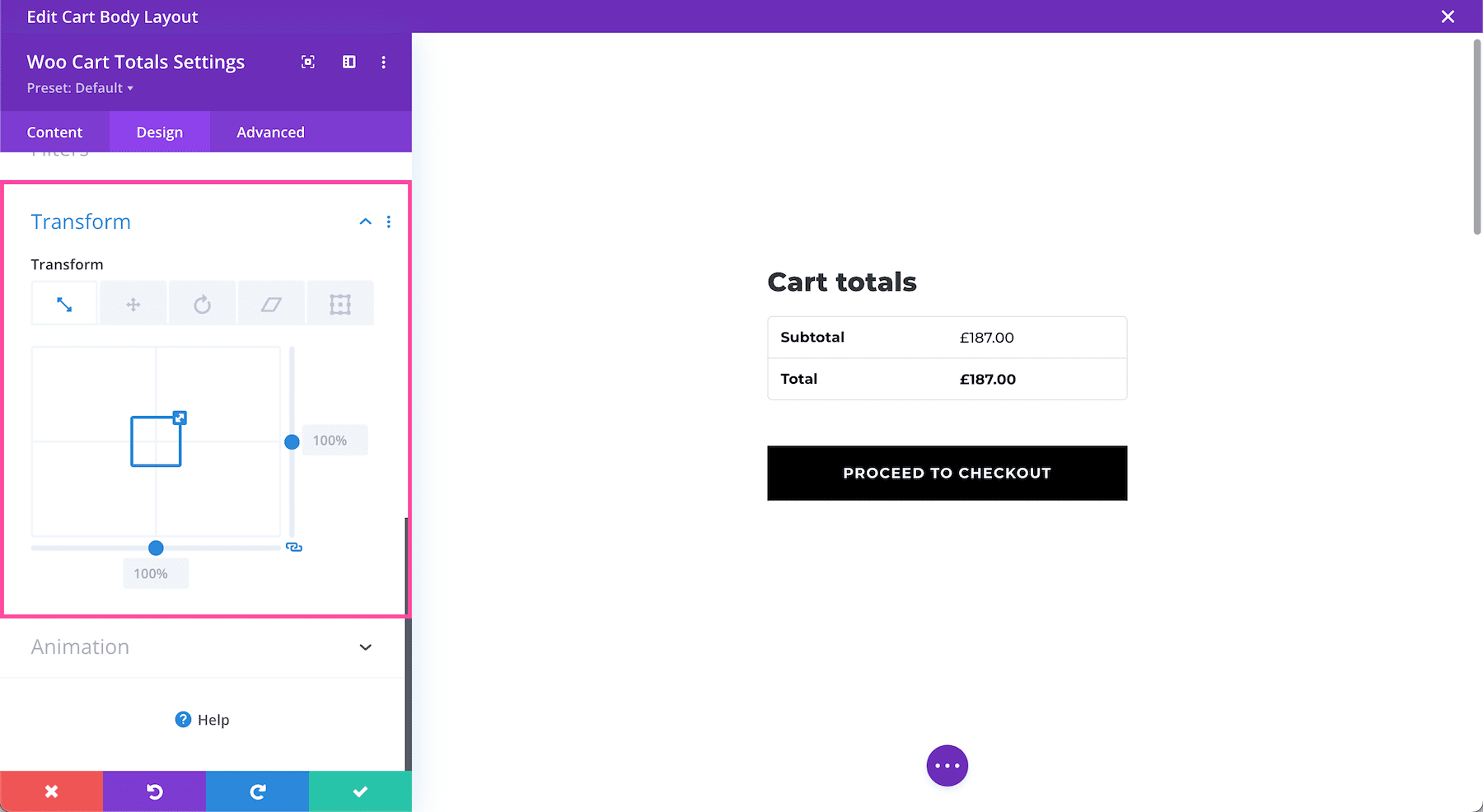 Divi Woo Cart Totals Module